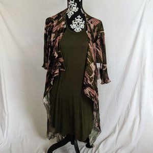 Long pink & green camo kimono